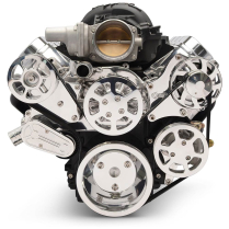 LS Chevy S-Drive 8-Rib Serp Kit wo A/C Remote Res - Polished