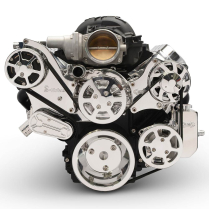 LS Chevy S-Drive Serp Pulley Kit w/Billet PS Res - Clr Coat