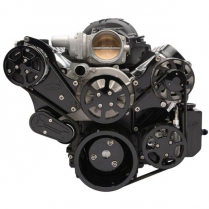 LS Chevy S-Drive Serp Pulley Kit w/Plast P/S Res - Gloss Blk