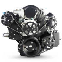 LS Chevy S-Drive Serp Pulley Kit w/Billet PS Res - Matte Blk