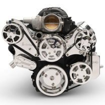 LS Chevy S-Drive Serp Pulley Kit w/Billet P/S Res - Polished