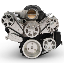 LS Chevy S-Drive Serp Pulley Kit w/Plastic PS Res - Clr Anod