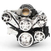 LS Chevy S-Drive Serp Pulley Kit w/Plastic PS Res - Clr Coat