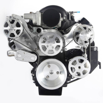 LS Chevy S-Drive Serp Pulley Kit w/Plastic PS Res - Machined
