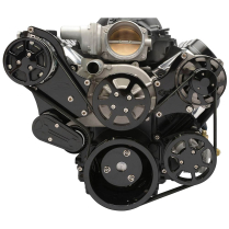 LS Chevy S-Drive Serp Kit for Remote Res P/S - Black Anod
