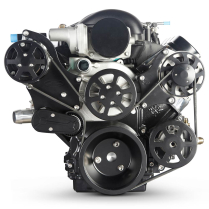 LS Chevy S-Drive Serp Kit for Remote Res P/S - Matte Black