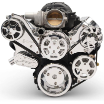 LS Chevy S-Drive Serp Kit for Remote Res P/S - Polished