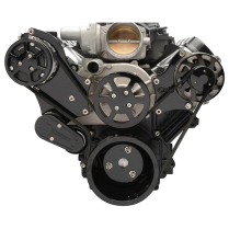LS Chevy S-Drive Serp Kit no Power Steering - Gloss Black