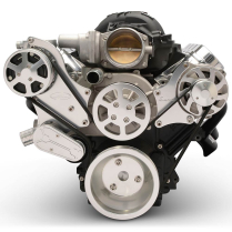 LS Chevy S-Drive Serp Kit no Power Steering - Clear Anodized