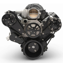 LS Chevy S-Drive Serp Kit no Power Steering - Matte Black