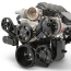 LS Chevy S-Drive Serp Kit wo AC w/Billet P/S Res - Gloss Blk