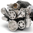 LS Chevy S-Drive Serp Kit wo AC w/Billet P/S Res - Clr Anod