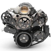 LS Chevy S-Drive Serp Kit w/Plastic Res w/o A/C - Gloss Blk