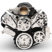 LS Chevy S-Drive Serp Kit wo A/C w/Billet P/S Res - Polished