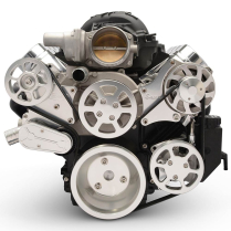 LS Chevy S-Drive Serp Kit w/o A/C w/Plast P/S Res - Clr Anod