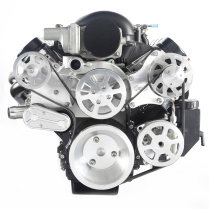 LS Chevy S-Drive Serp Kit w/o A/C w/Plastic P/S Res - Machin
