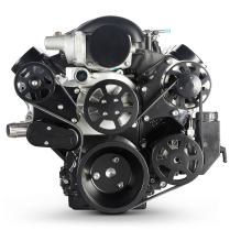 LS Chevy S-Drive Serp Kit w/Plastic Res wo A/C - Matte Black