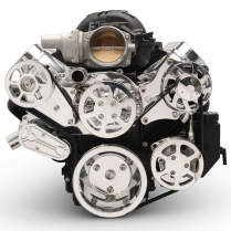 LS Chevy S-Drive Serp Kit w/o A/C w/Plast P/S Res - Polished
