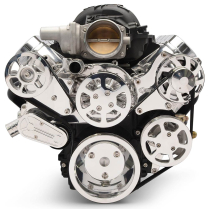 LS Chevy S-Drive Serp Kit w/Remote Power Steer - Clear Coat