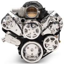 LS Chevy S-Drive Serp Kit w/Remote Power Steering - Polished