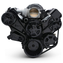 LS Chevy S-Drive Serp Kit w/Remote P/S Res - Black Anod