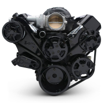 LS Chevy S-Drive Serp Kit w/Remote P/S Res - Gloss Black