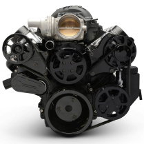 LS Chevy S-Drive 8-Rib Serp Kit wo AC w/Plast Res- Blk Anod