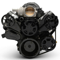 LS Chevy S-Drive Serp Kit w/Remote Res P/S - Gloss Black