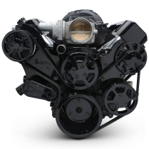 LS Chevy S-Drive Serp Kit w/Remote P/S Res - Gloss Black