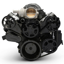 LS Chevy S-Drive Serp Kit wo AC w/Plastic P/S Res Black Anod