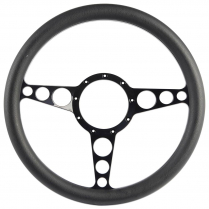 1/2 Wrap Racer 13.5" Steering Wheel - Black Grip Black