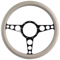 1/2 Wrap Racer 13.5" Steering Wheel - Gloss Black Gray Grip