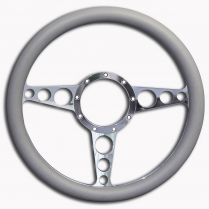 1/2 Wrap Racer 13.5" Steering Wheel - Polished Gray Grip