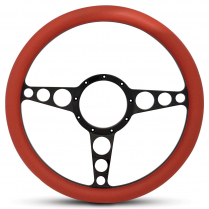 1/2 Wrap Racer 13.5" Steering Wheel - Matte Black Red Grip