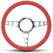 1/2 Wrap Racer 13.5" Steering Wheel - Polished Red Grip