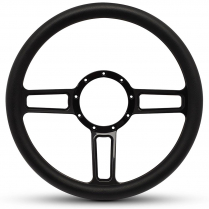 1/2 Wrap Launch 13.5" Steering Wheel - Blk Grip Gloss Black
