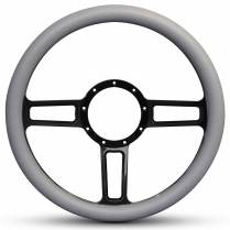 1/2 Wrap Launch 13.5" Steering Wheel - Gray Grip Gloss Black