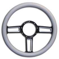 1/2 Wrap Launch 13.5" Steering Wheel - Gray Grip Hilighted
