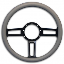 1/2 Wrap Launch 13.5" Steering Wheel - Gray Grip Matte Black