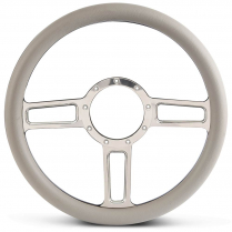 1/2 Wrap Launch 13.5" Steering Wheel - Gray Grip Polished