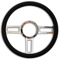 1/2 Wrap Launch 13.5" Steering Wheel - Black Grip Polished