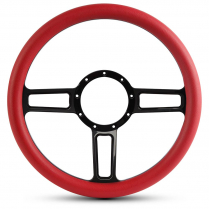 1/2 Wrap Launch 13.5" Steering Wheel - Red Grip Gloss Blk