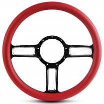 1/2 Wrap Launch 13.5" Steering Wheel - Red Grip Hilighted