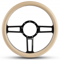1/2 Wrap Launch 13.5" Steering Wheel - Tan Grip Gloss Blk
