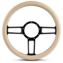 1/2 Wrap Launch 13.5" Steering Wheel - Tan Grip Hilighted