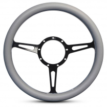 1/2 Wrap Classic 13.5" Steering Wheel- Gray Grip Gloss Black