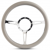 1/2 Wrap Classic 13.5" Steering Wheel - Gray Grip Polished