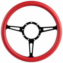 1/2 Wrap Classic 13.5" Steering Wheel - Red Grip Matte Black