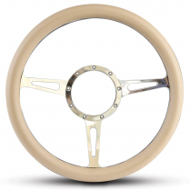1/2 Wrap Classic 13.5" Steering Wheel - Tan Grip Polished