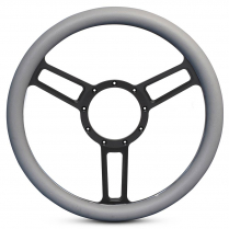 1/2 Wrap Launch Sym 13.5" Steering Wheel Gray Grip Matte Blk